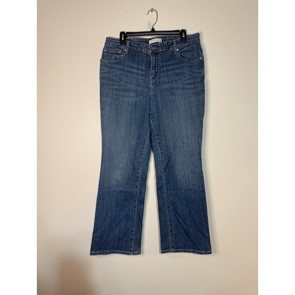 Levis 580 Womens Boot Cut Jeans Medium Wash Denim Blue Pants 16M